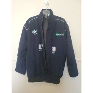 Vintage BMW Williams F1 Team Bomber Jacket Sport Racing Mens Sz Large Full Zip